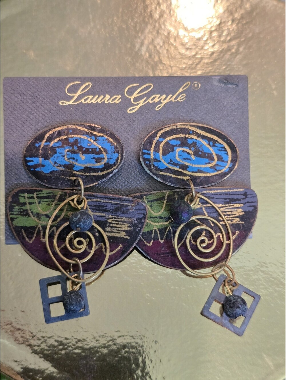 Vintage Laura Gayle Dangle 80s Earrings.